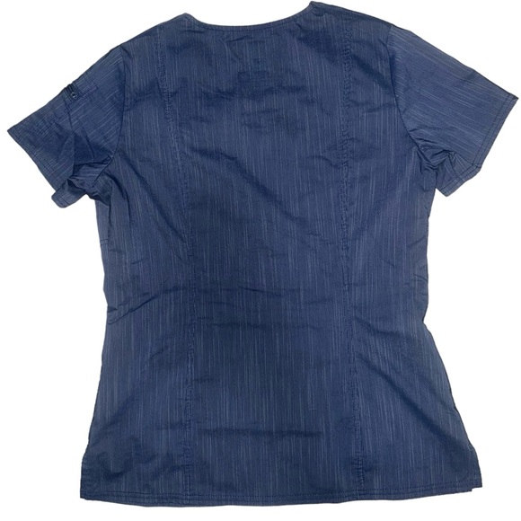 Dickies Advance Medical Scrub Top two tone denim Small - Picture 3 of 6